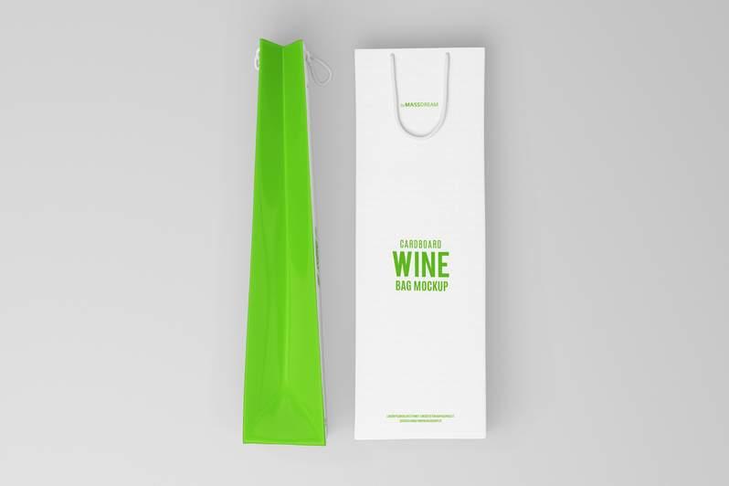 Kraft Bags - Premium White Double Wine Bottle Gift Bag - Black Handles