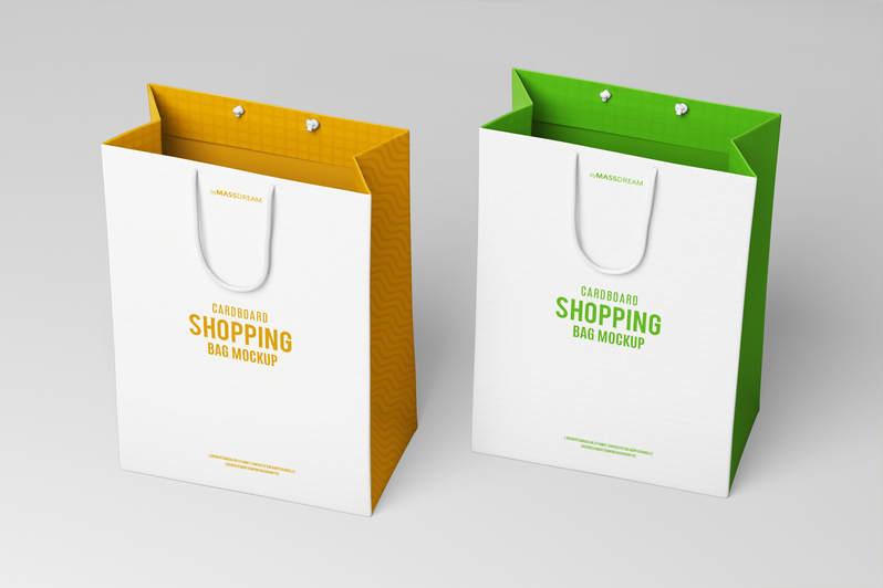 Small Cardboard Shopping Bag Mock-Up by MassDream